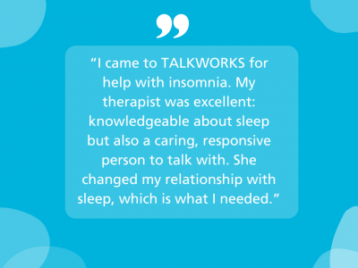Peter thanks his TALKWORKS therapist for changing his relationship with sleep