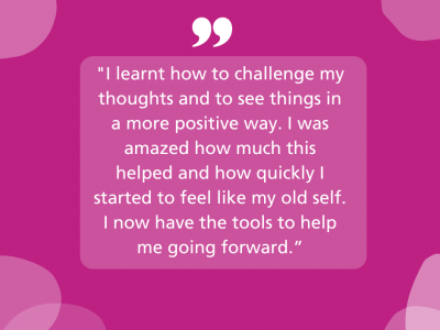 Ali thanks TALKWORKS for teaching her how to challenge her thoughts and feel happier