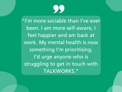 Hannah thanks TALKWORKS for helping her to prioritise her mental health