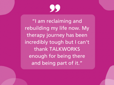 Karen thanks TALKWORKS for helping her to overcome her difficulties