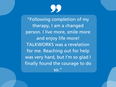 Gavin thanks TALKWORKS for helping him to feel happier