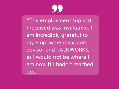 Anon  gives thanks to the employment support team