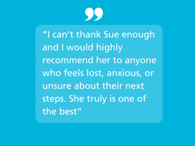 Charlie thanks Sue for the employment support she received